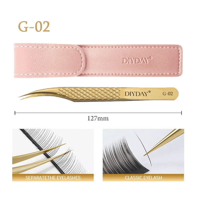 DIYDAY Anti-Slip Eyelash Extension Tweezers