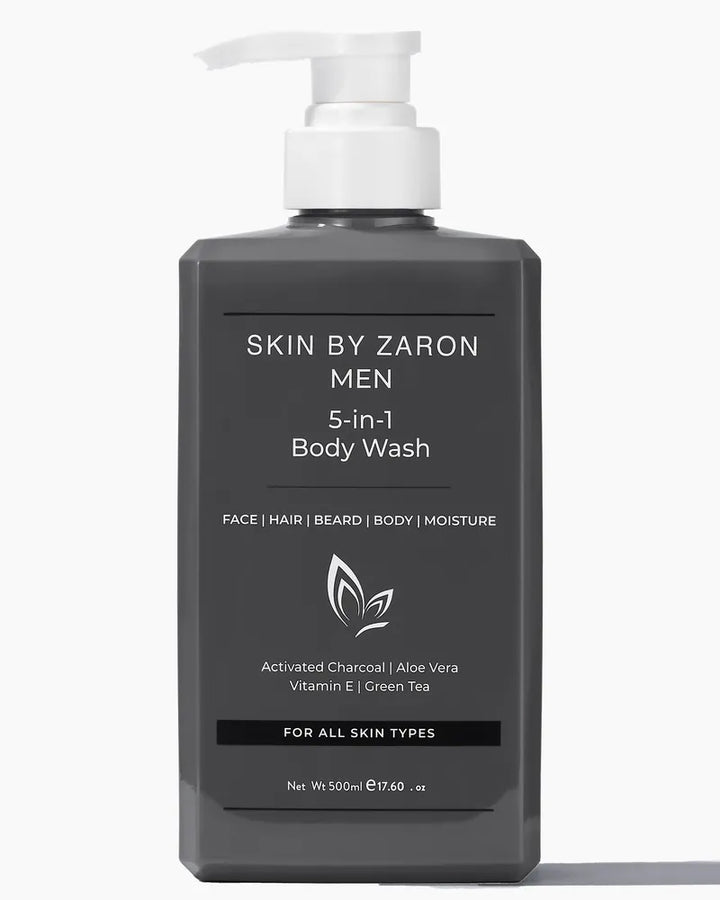 Skin by Zaron Men 5-in-1 Body Wash | Activated Charcoal | Aloe Vera | Vitamin E