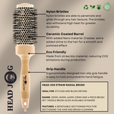 Head Jog Straw Round Brush features