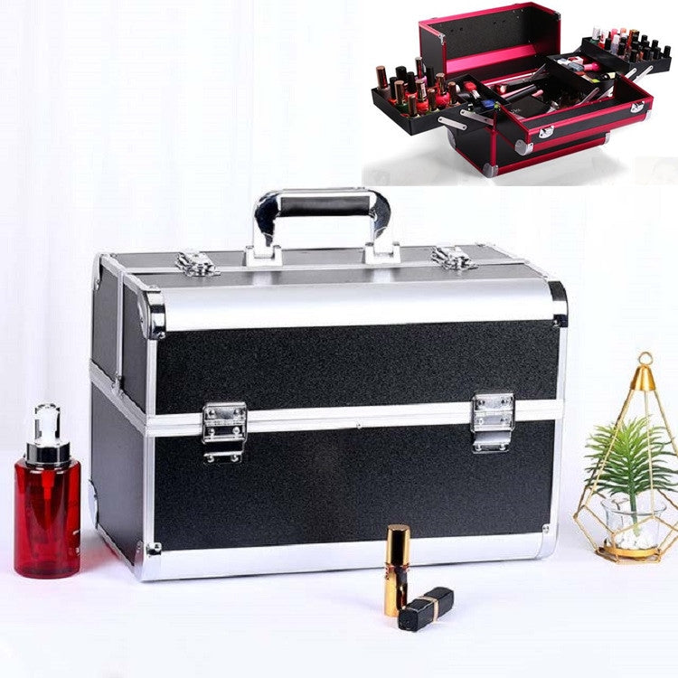 Oversized professional makeup case in black