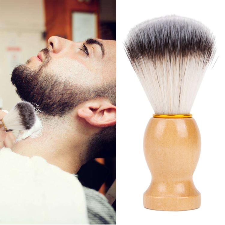 Shaving brush used with wet-shave lather
