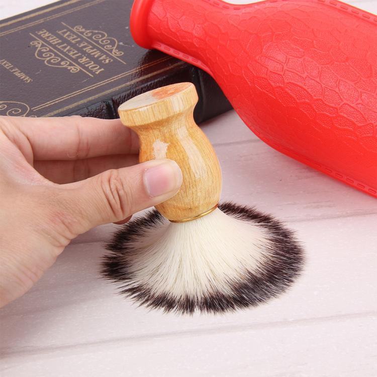 Traditional wood-handle shaving brush additional view