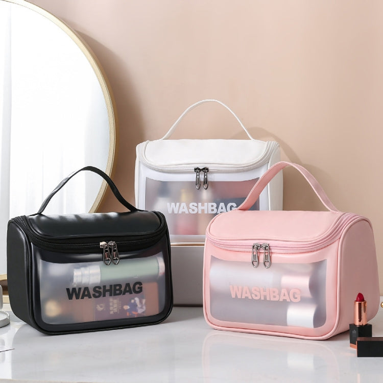Translucent PVC Cosmetic & Toiletry Bag – White