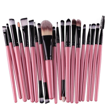 20-Piece Wooden Handle Makeup Brush Set