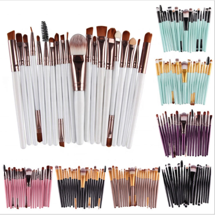 20-Piece Wooden Handle Makeup Brush Set