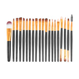 20-Piece Wooden Handle Makeup Brush Set