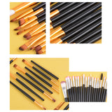 20-Piece Wooden Handle Makeup Brush Set