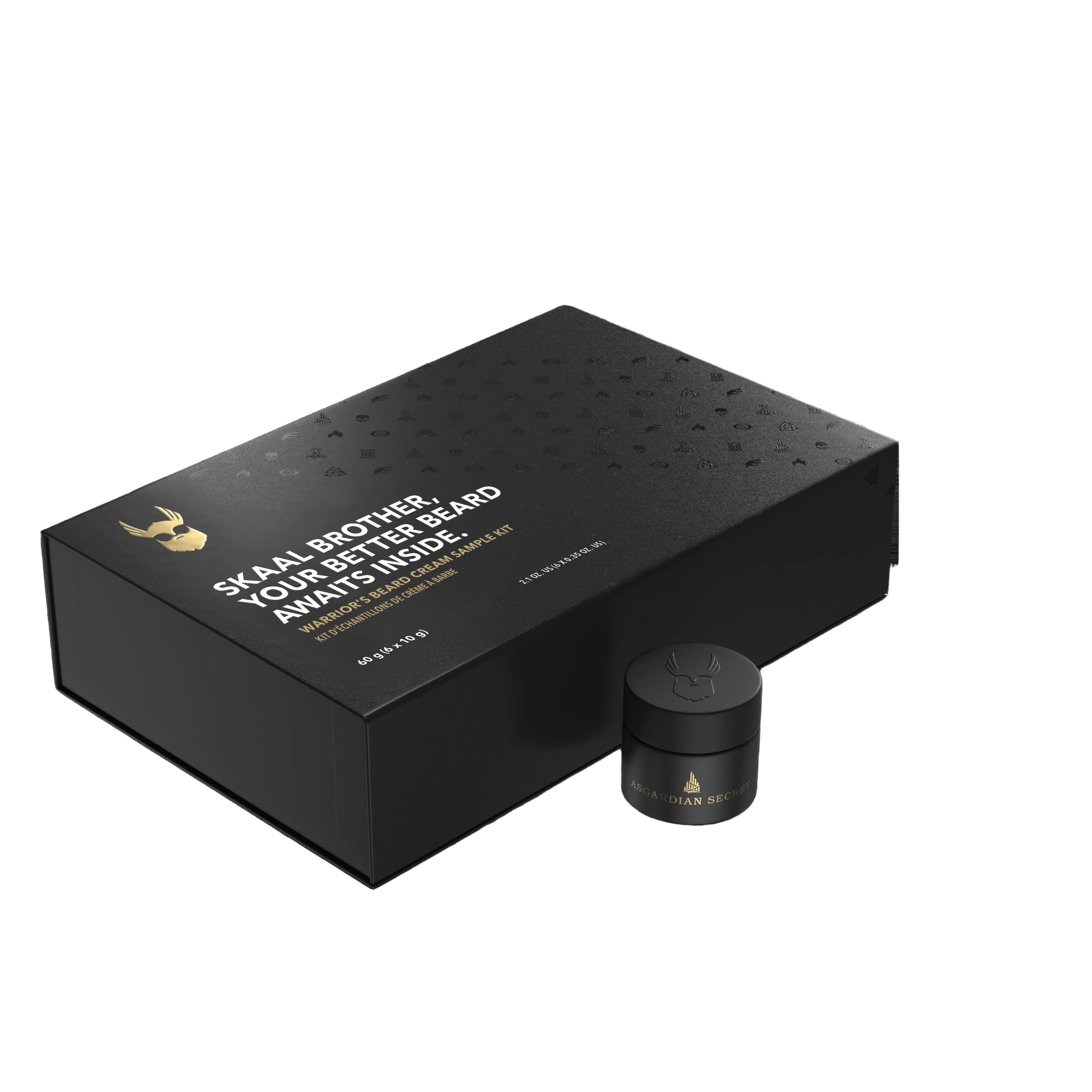 Black box with a cylindrical container on a white background, featuring 'Skaal Brother' branding.