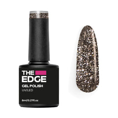The Edge Nails Gold & Black Glitter Gel Polish