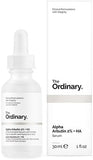 The Ordinary Alpha Arbutin 2% + HA serum bottle and packaging on a white background