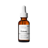 Brown glass bottle with white cap labeled 'The Ordinary' on a white background