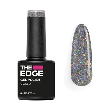 The Edge Nails Silver Glitter Gel Polish