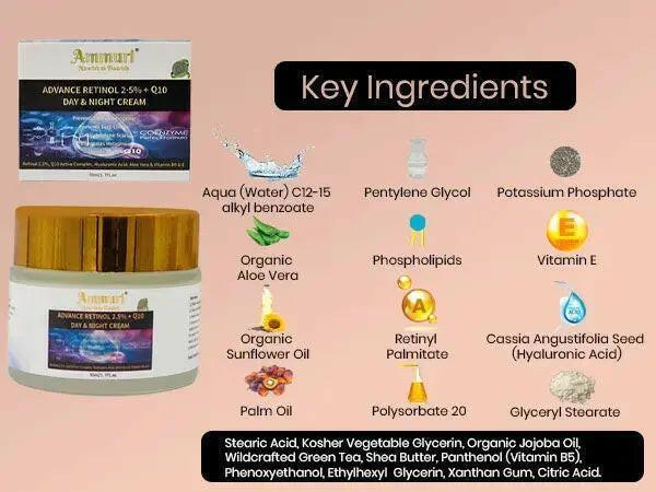 Q10 Face Cream & Retinol 2.5% Night Cream Set | Ammuri