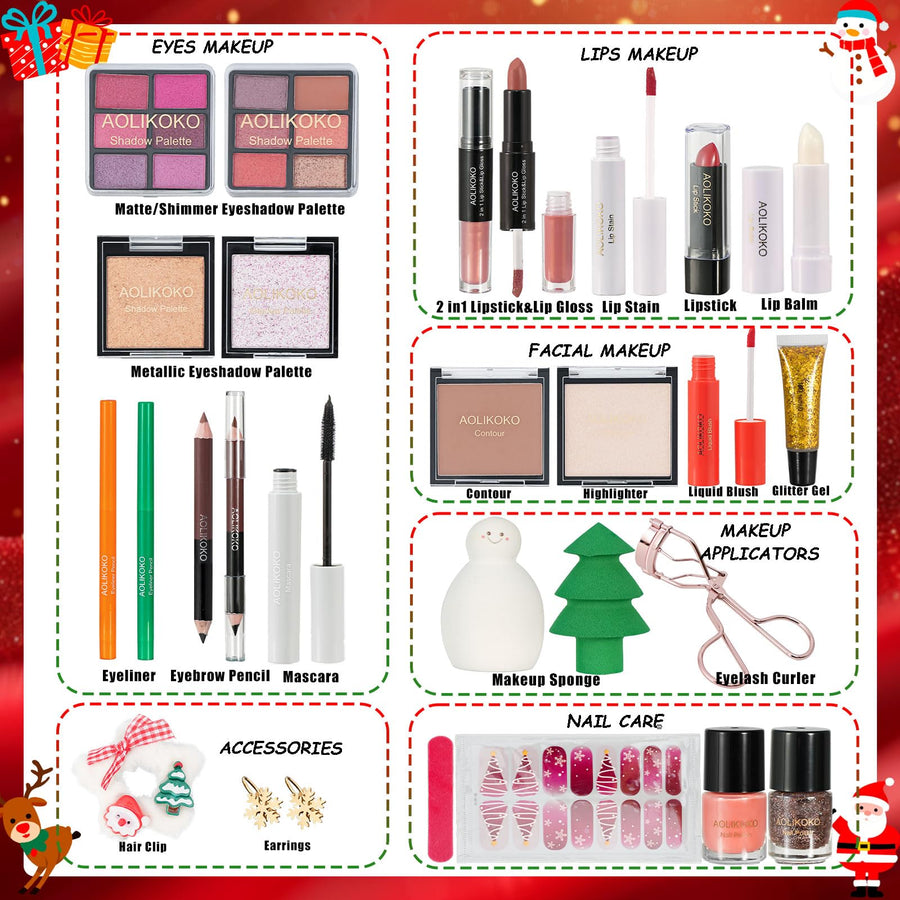 AOLIKOKO beauty advent calendar with blush and contour makeup