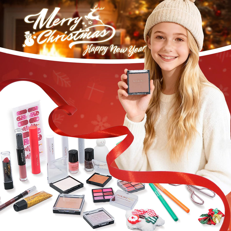AOLIKOKO 24-day makeup advent calendar with eyeshadow palette