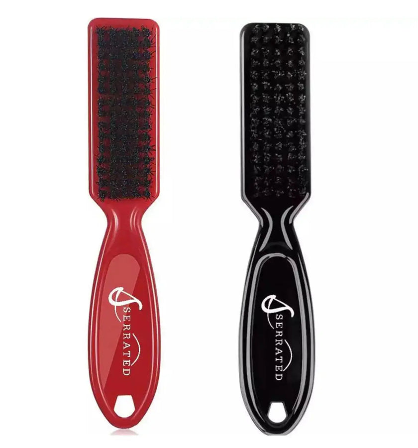 SERRATED barber fade brush soft bristle skin fade brush for cleaning clippers