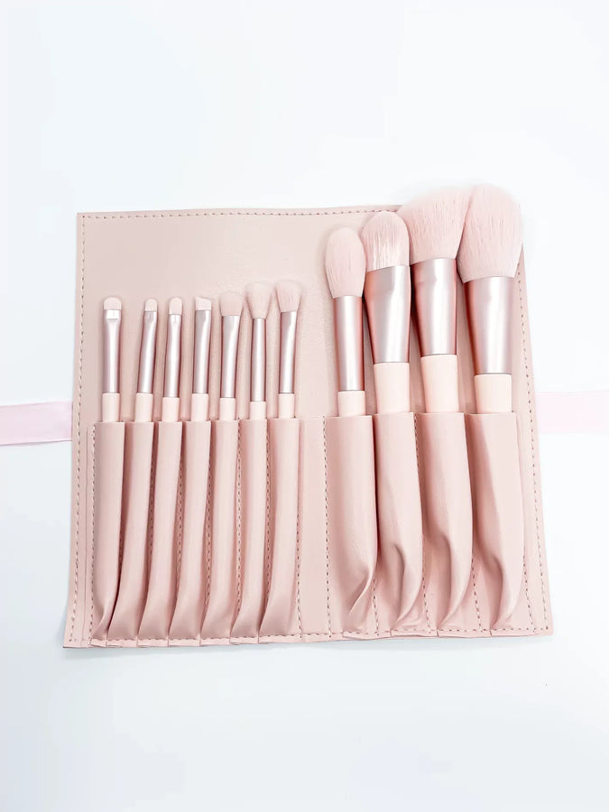 BeePro Signature Luxe 11-Piece Professional Makeup Brush Set with Pouch