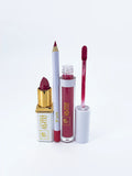 BeePro 3-Piece Lip Kit with Liner, Bullet Lipstick and Liquid Lipstick