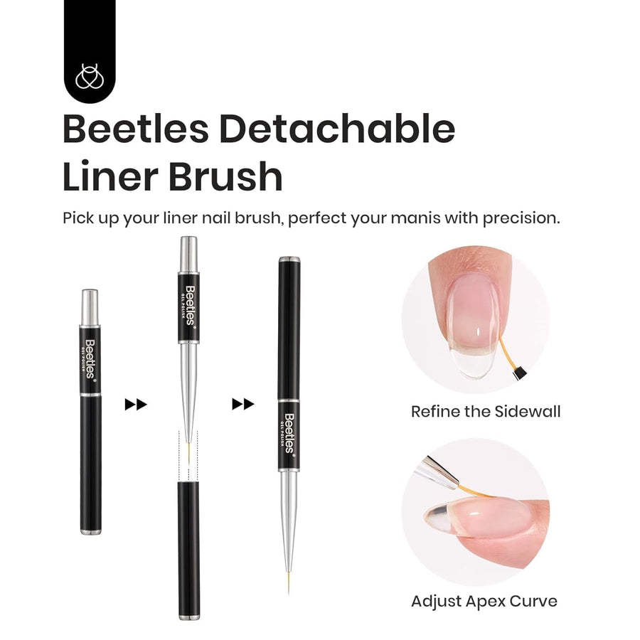 Clear builder gel nail overlay example using Beetles Dew Glow