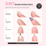 Beetles six-shade nude rubber base builder gel set packaging
