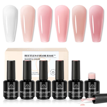 Beetles nude rubber base builder gel set with six bottles