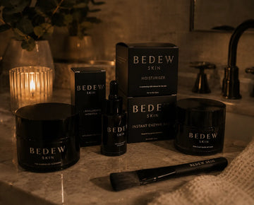 Bedew Skin Breakout Kit skincare set with cleanser, exfoliating peel, hydrating serum, moisturiser and pink clay mask