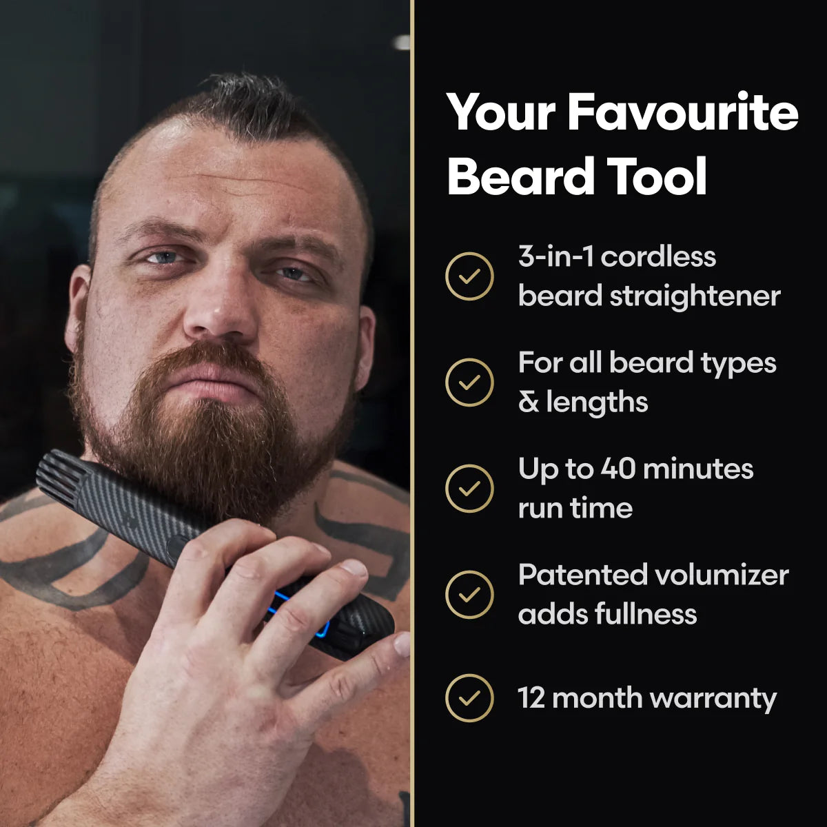 Carbon X Heated Beard Straightener Brush