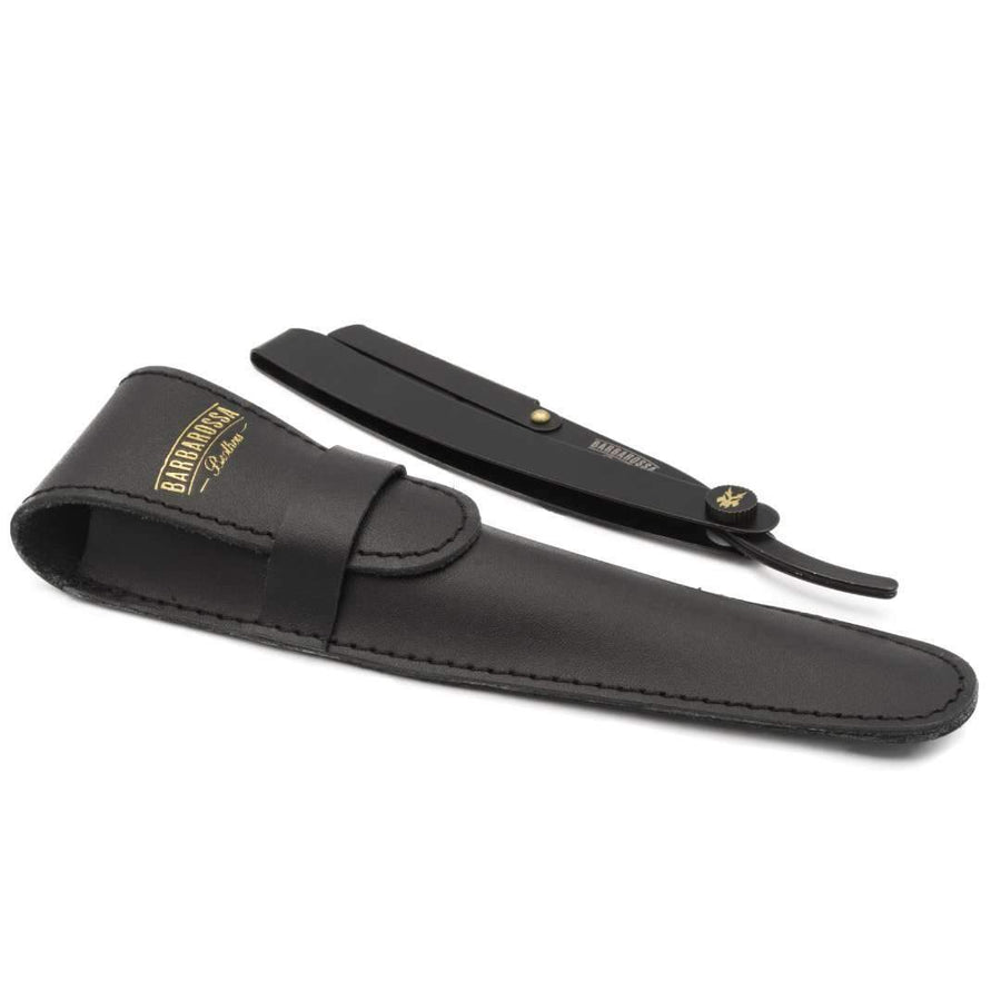 Cut Throat Razor - The Jolly Roger Black - Stainless Steel Barbarossa Brothers