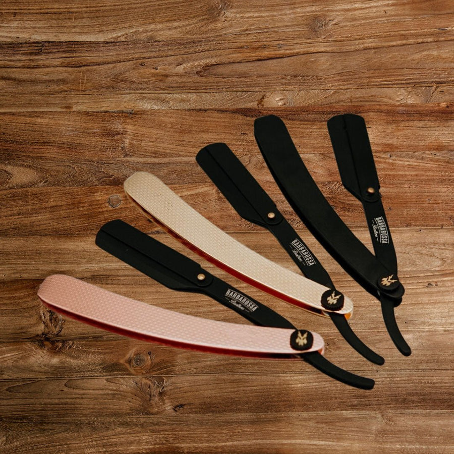 Cut Throat Razor - The Jolly Roger Black - Stainless Steel Barbarossa Brothers