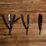 Cut Throat Razor - The Jolly Roger Black - Stainless Steel Barbarossa Brothers