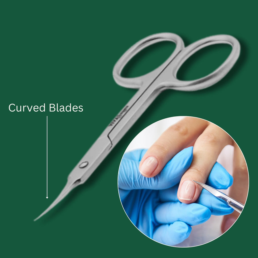 VIVA Instruments Curved Cuticle Nail Scissors 9.5cm