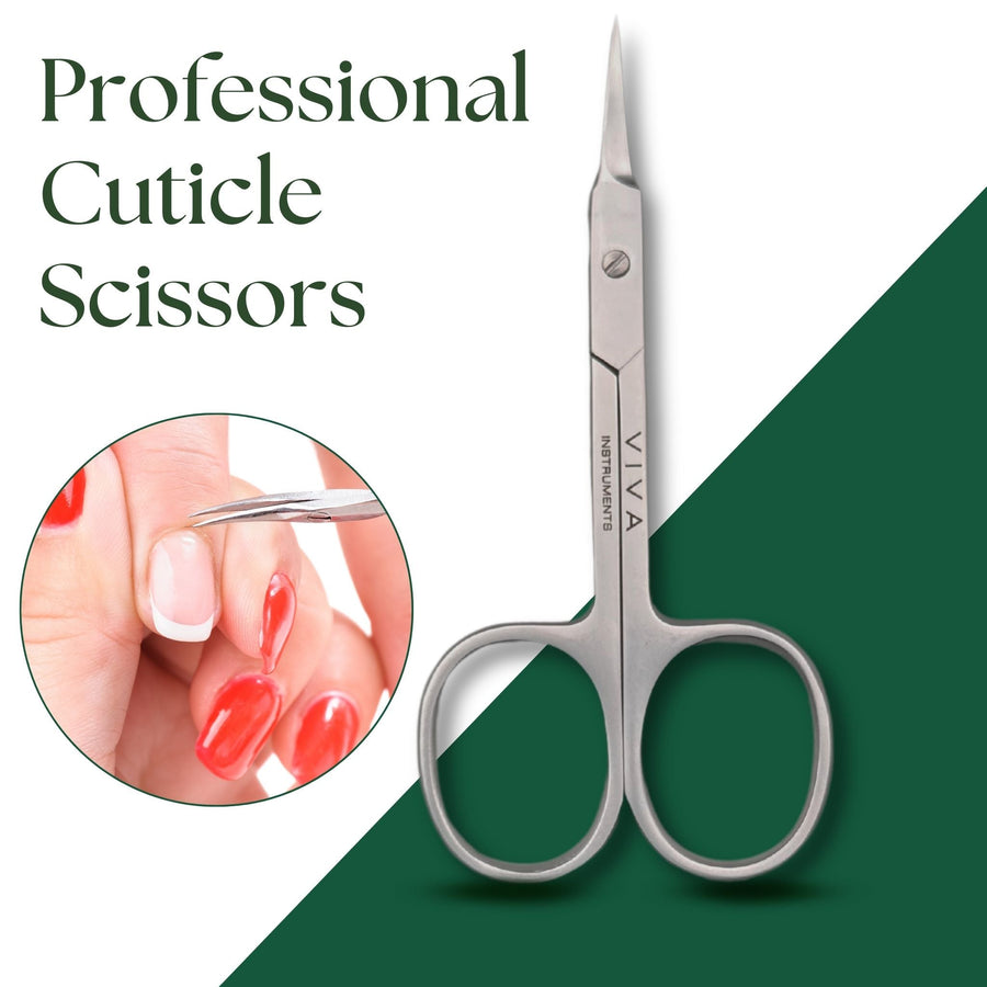 VIVA Instruments Curved Cuticle Nail Scissors 9.5cm