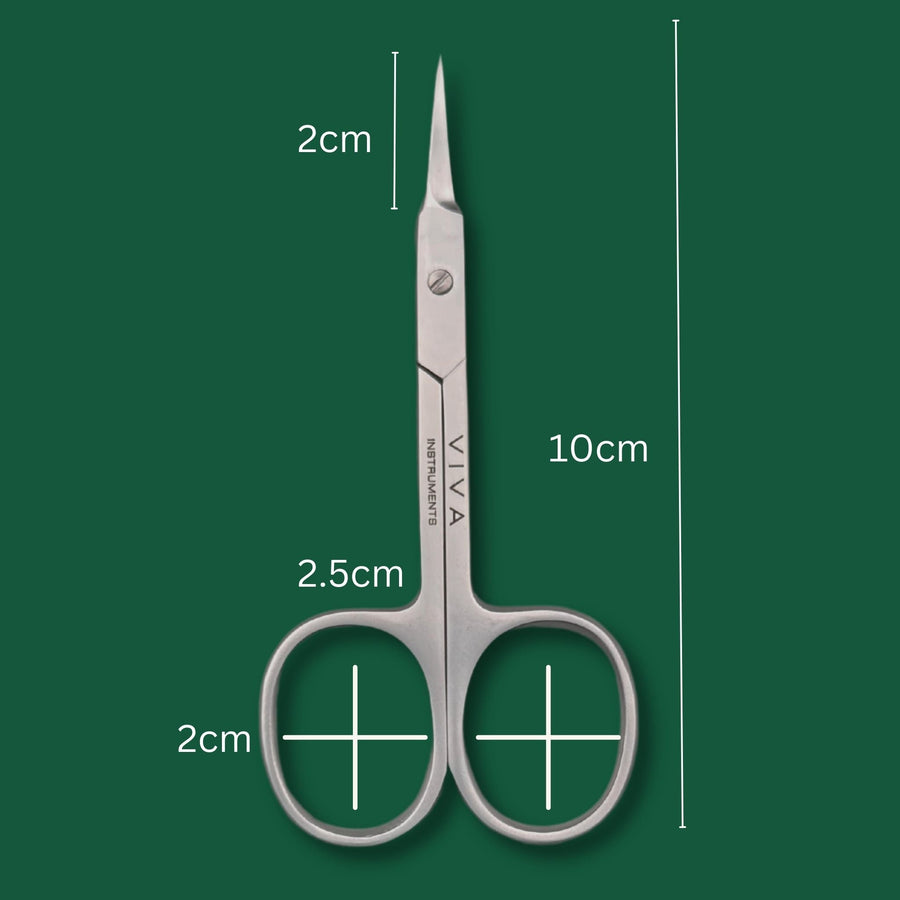 VIVA Instruments Curved Cuticle Nail Scissors 9.5cm