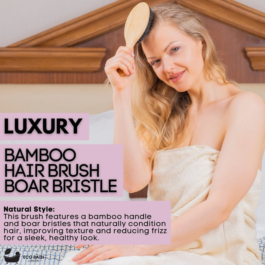 Eco Bath London Bamboo Hair Brush with Boar Bristles