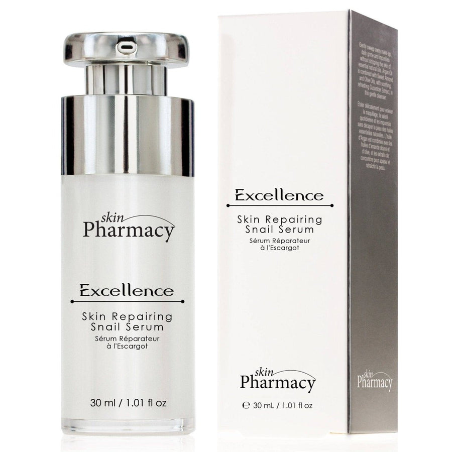 Primary: Skin Repairing Snail Serum 30ml in pump bottle packaging
Secondary: Skin Repairing Snail Serum outer packaging box 30ml