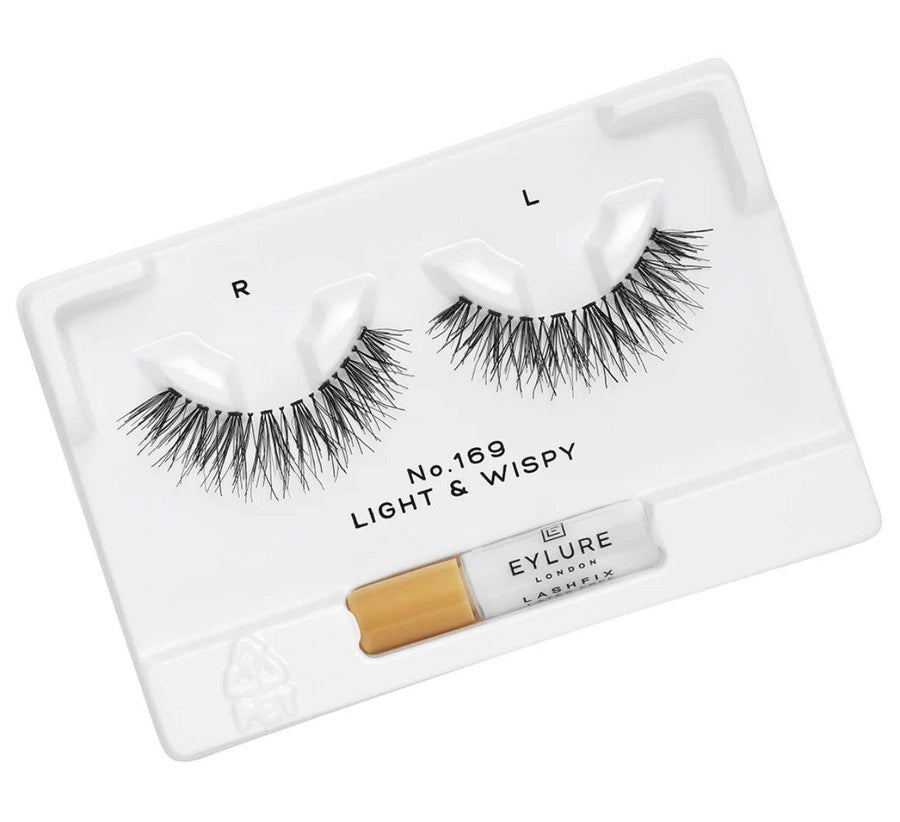 Eylure Light & Wispy No. 169 false eyelashes and included lash adhesive
