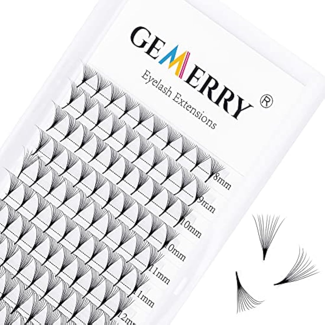 Gemerry 10D premade fan eyelash extensions tray with mixed lengths 8–14mm D curl volume lashes