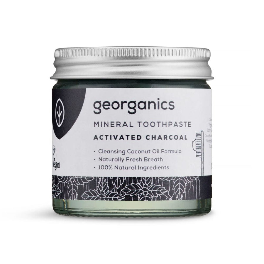 Georganics Fluoride Free Charcoal Toothpaste 60ml Natural Mineral Formula