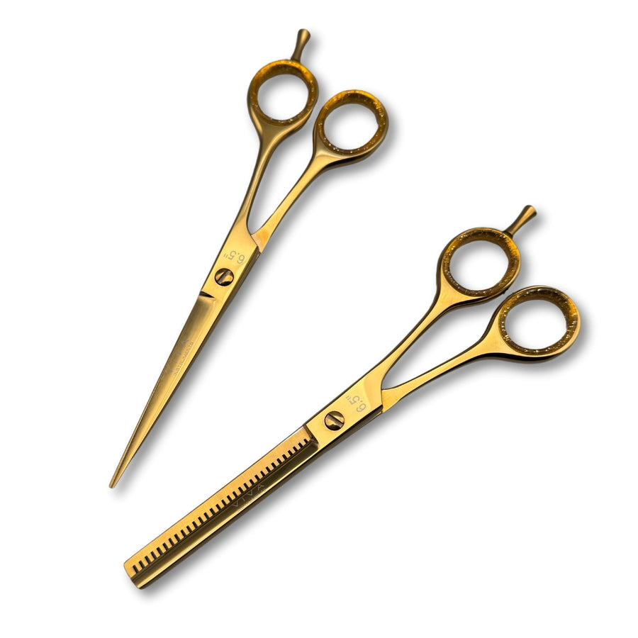 Viva Instruments 6.5” Gold Haircut & Thinning Scissors Set