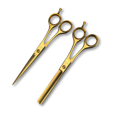 Viva Instruments 6.5” Gold Haircut & Thinning Scissors Set