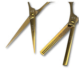 Viva Instruments 6.5” Gold Haircut & Thinning Scissors Set