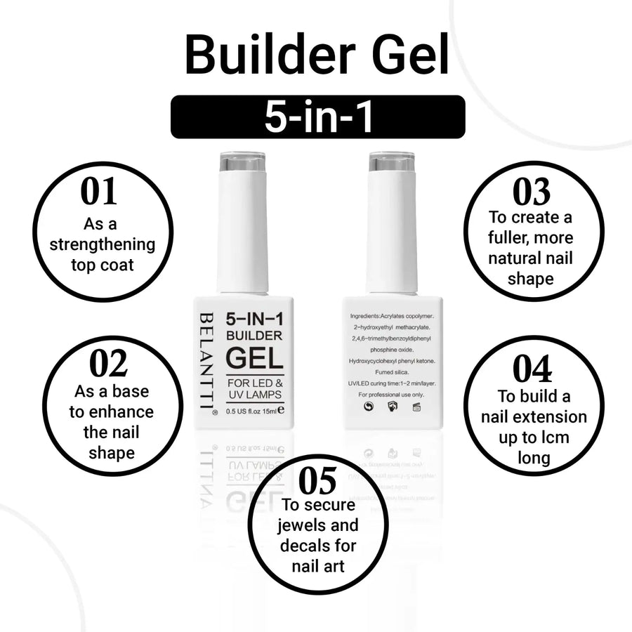 Belantti 5-in-1 Nail Builder Gel Polish UV LED (15ml) Belantti