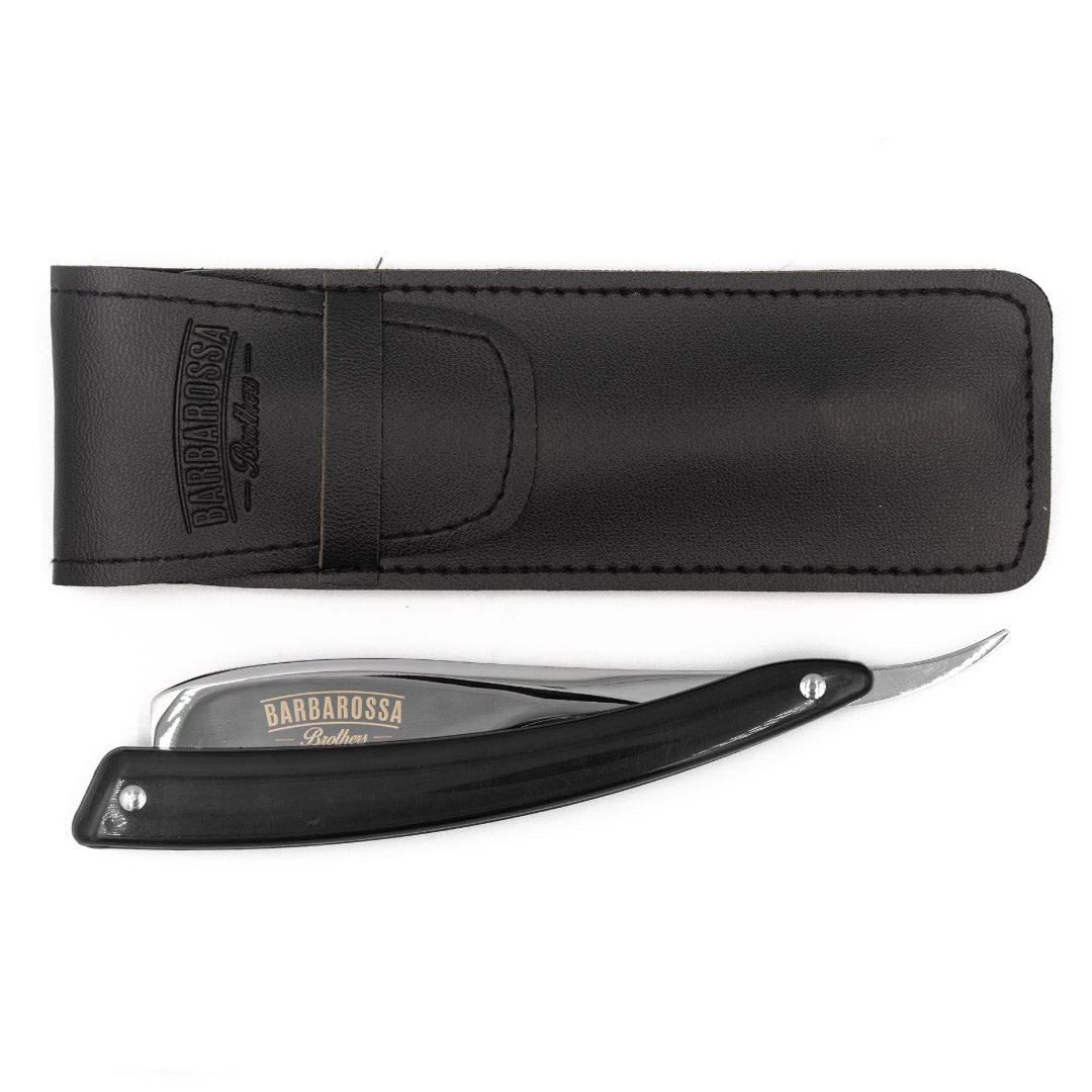Japanese Kamisori Cut Throat Razor - Foldable - in Jet Black
