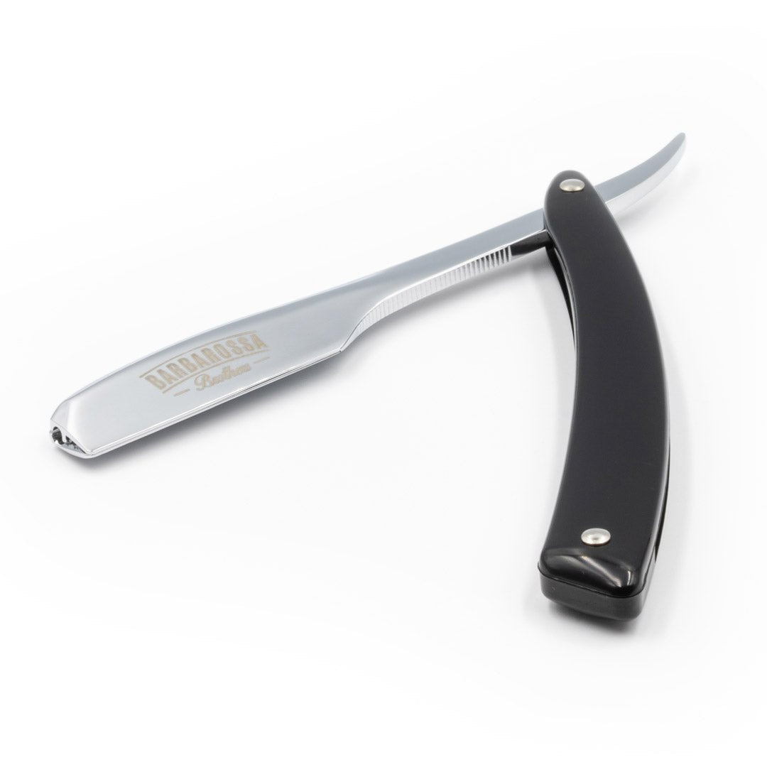Japanese Kamisori Cut Throat Razor - Foldable - in Jet Black