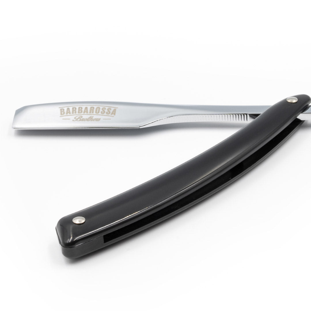 Japanese Kamisori Cut Throat Razor - Foldable - in Jet Black