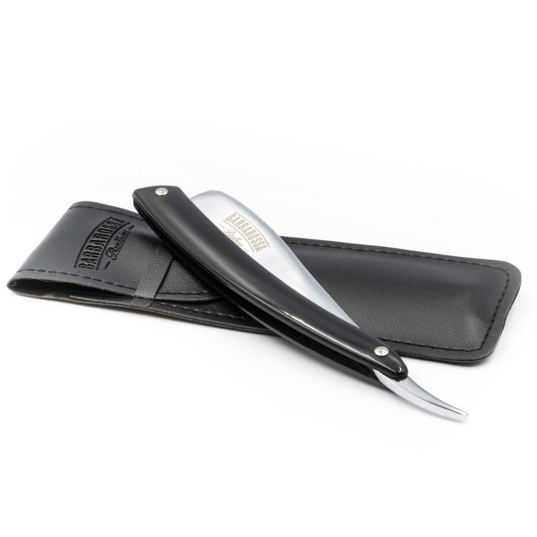 Japanese Kamisori Cut Throat Razor - Foldable - in Jet Black