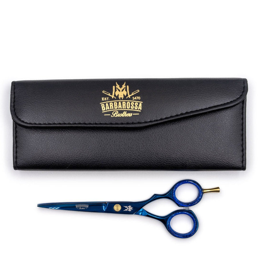 Japanese Steel 6" Cutting Scissors - Electric Blue Barbarossa Brothers
