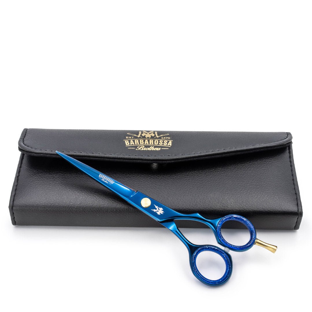 Japanese Steel 6" Cutting Scissors - Electric Blue Barbarossa Brothers