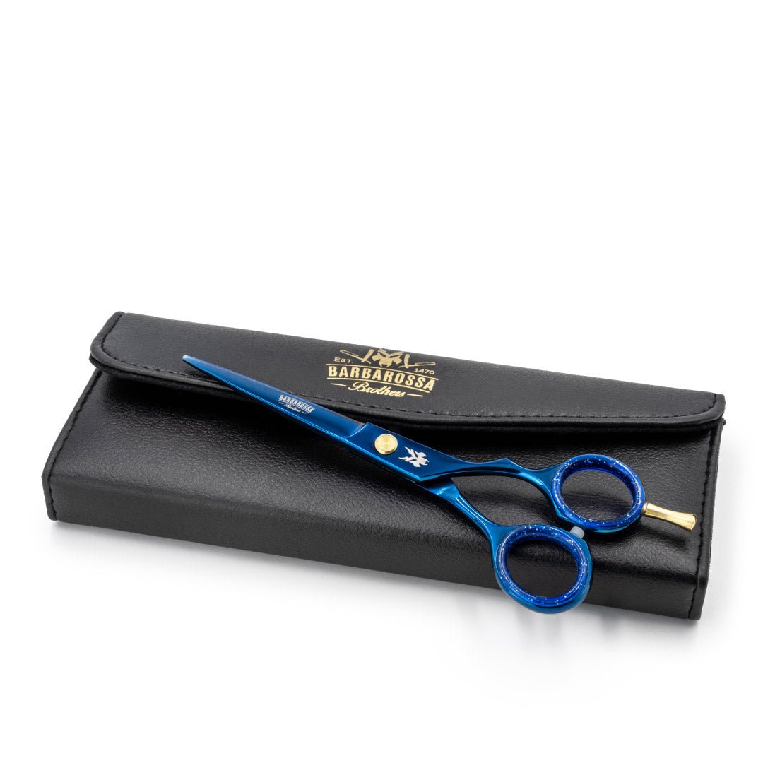 Japanese Steel 6" Cutting Scissors - Electric Blue Barbarossa Brothers