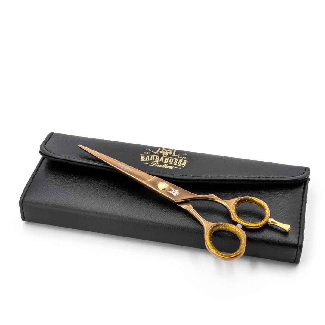 Japanese Steel 6" Cutting Scissors - Rose Gold Titanium Barbarossa Brothers
